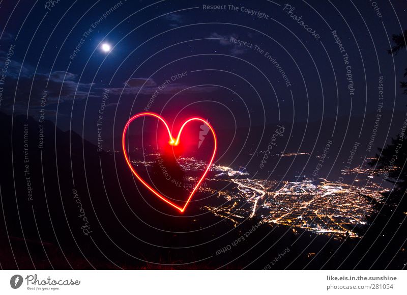 love is in the air Umwelt Natur Landschaft Wolken Stern Horizont Mond Sommer Gras Hügel Felsen Alpen Berge u. Gebirge Gipfel Kleinstadt Hauptstadt bevölkert