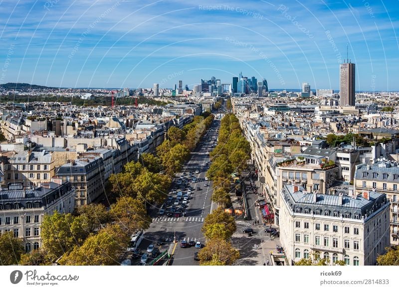 Blick auf die Bürostadt La Defense in Paris, Frankreich Erholung Ferien & Urlaub & Reisen Tourismus Städtereise Haus Wolken Herbst Baum Stadt Hauptstadt