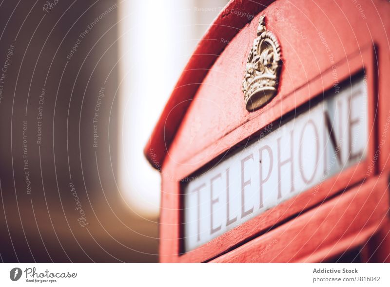 Londoner Telefonzelle rot Ferien & Urlaub & Reisen Tourismus Stadt Außenaufnahme Menschenleer Großbritannien England Berühmte Bauten Vientiane Kultur historisch
