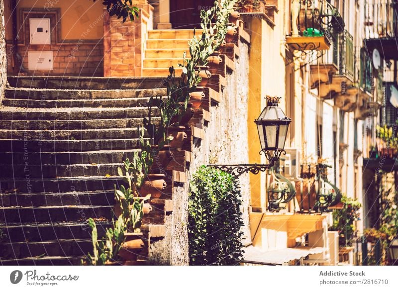 Detailansicht von Taormina, Sizilien, Italien Ätna Italienisch Meer Insel Berge u. Gebirge Theater Aussicht alt Griechen Dorf historisch Architektur