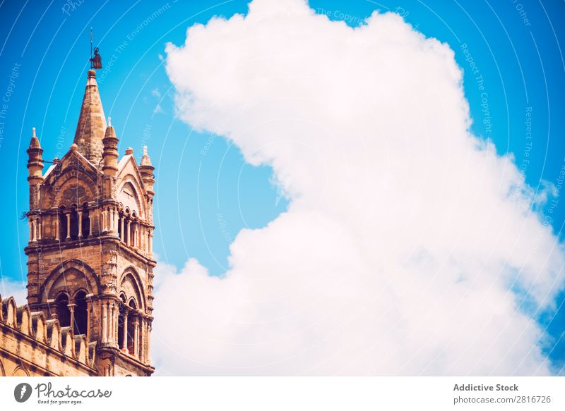 Palermo Kathedrale Textur Hintergrund Italienisch Dekoration & Verzierung Turm mittelalterlich historisch Christentum Europäer Wahrzeichen Zwilling Gebäude