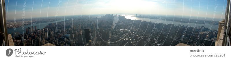 empire state panorama Panorama (Aussicht) Stadt Sonnenuntergang Empire State Building New York City Hochhaus Nordamerika groß Panorama (Bildformat)