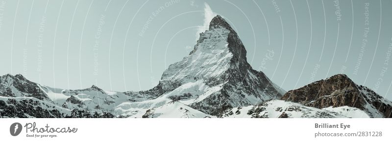 herausragen Ferien & Urlaub & Reisen Winter Berge u. Gebirge Natur Landschaft Wind Schnee Alpen Matterhorn außergewöhnlich bedrohlich frei blau einzigartig