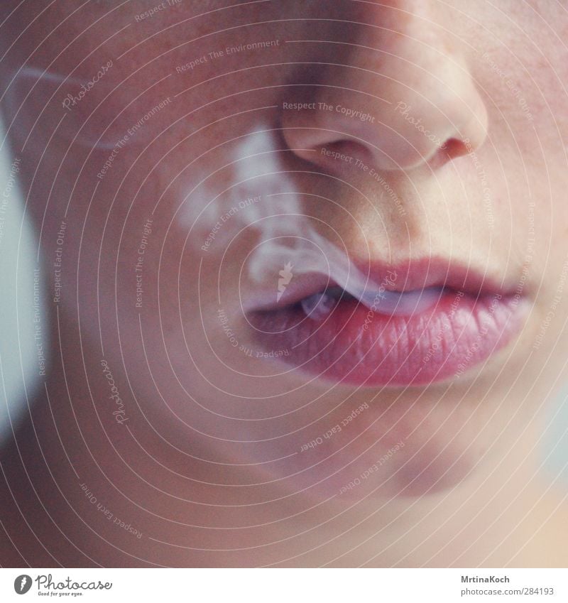 magenta. Mensch Nase Mund 1 18-30 Jahre Jugendliche Erwachsene 30-45 Jahre Rauchen kalt Erotik Gefühle Stimmung Laster ruhig Sex Sexualität Zigarette Sucht