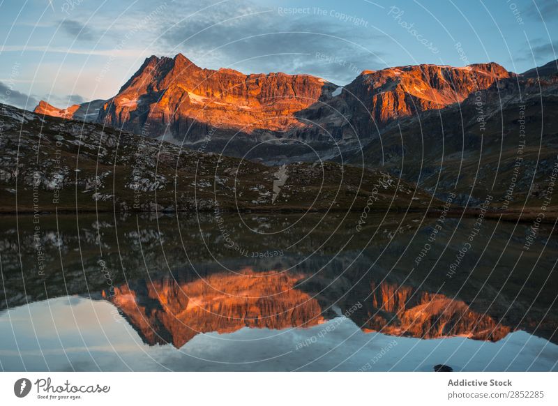 Pan du Lac, La Vampose, Französische Alpen Berge u. Gebirge Landschaft Natur Schweizer Gipfel See Europa Sommer Aussicht Eis blau Wasser Panorama (Bildformat)