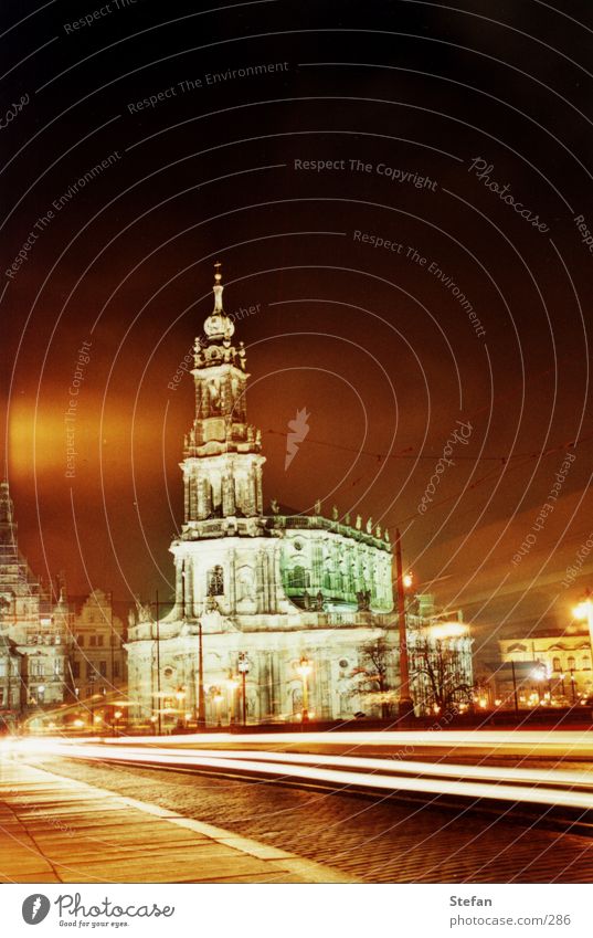 Tradition Hofkirche Dresden Nacht Langzeitbelichtung Night Religion & Glaube