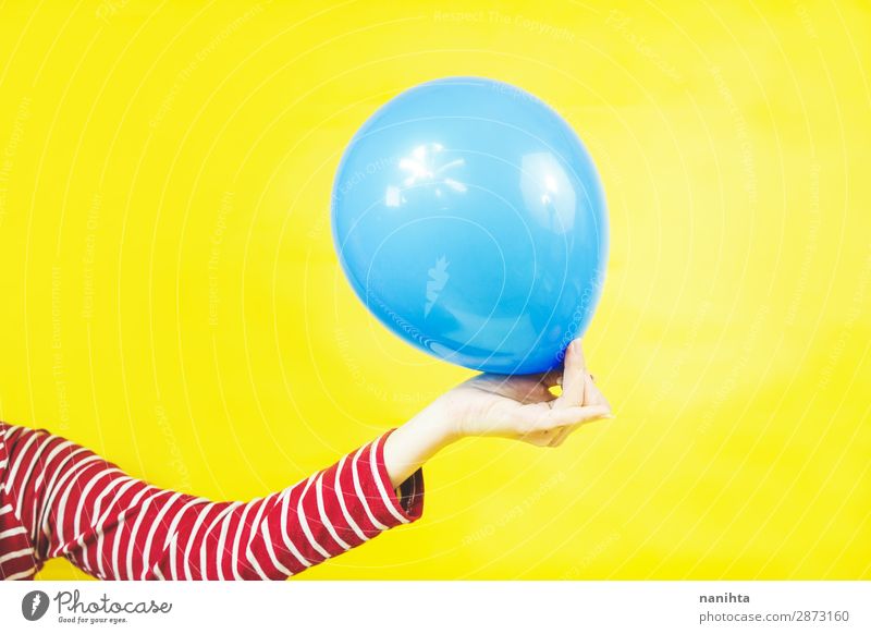Handhalteballons Design Dekoration & Verzierung Feste & Feiern Geburtstag Kind Frau Erwachsene Kindheit Arme Kunst Luftballon Kunststoff einfach hell lustig