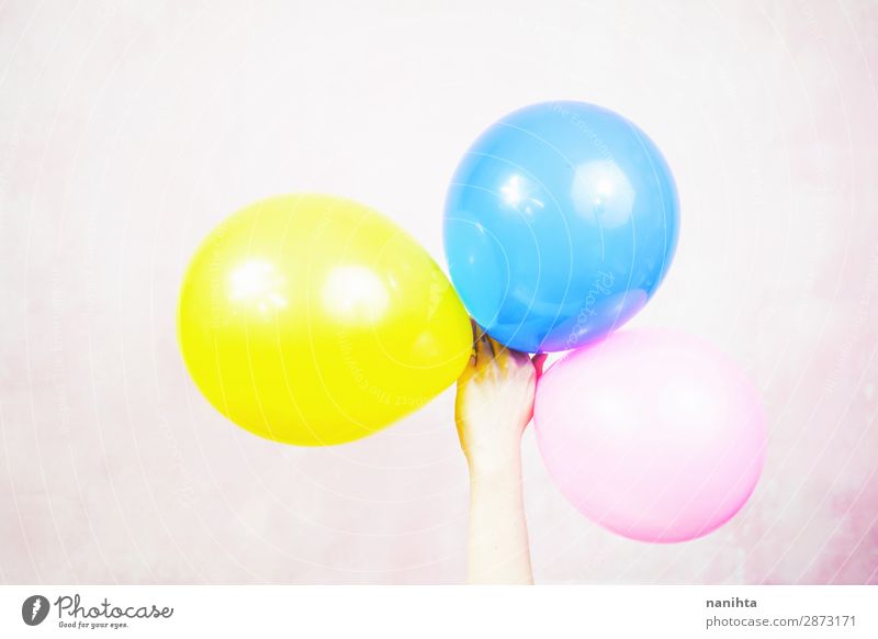 Handhalteballons Design Dekoration & Verzierung Feste & Feiern Geburtstag Kind Frau Erwachsene Kindheit Arme Kunst Luftballon Kunststoff einfach lustig Farbe