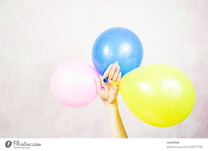 Handhalteballons Design Dekoration & Verzierung Feste & Feiern Geburtstag Kind Frau Erwachsene Kindheit Kunst Luftballon Kunststoff einfach lustig Farbe Idee