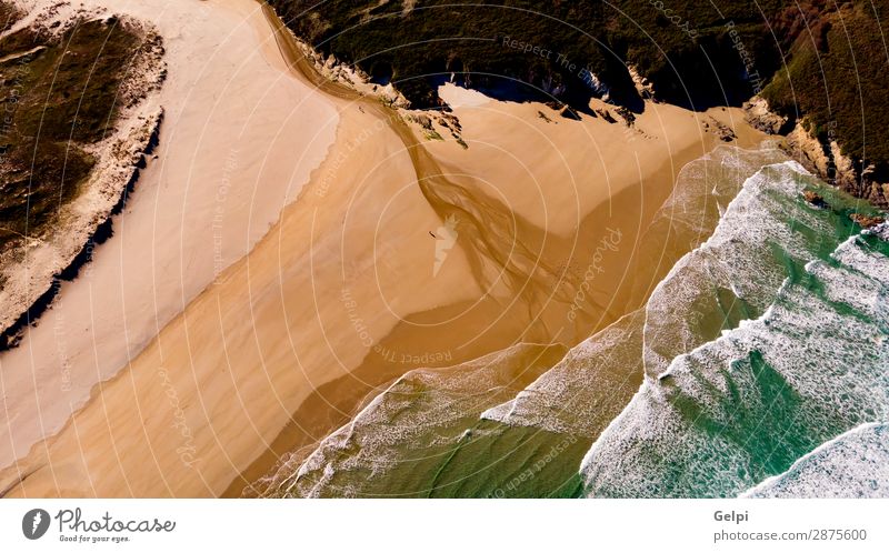 Wunderschöne Luftaufnahme der Küste exotisch Freizeit & Hobby Ferien & Urlaub & Reisen Tourismus Sommer Strand Meer Insel Wellen Tapete Natur Landschaft Sand
