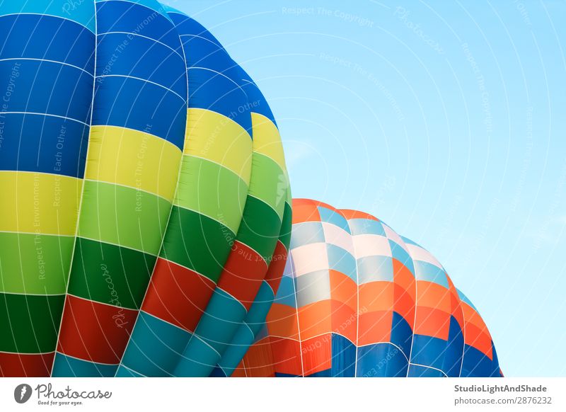 Nahaufnahme von mehrfarbigen Heißluftballons Freude Freizeit & Hobby Ferien & Urlaub & Reisen Abenteuer Freiheit Sport Himmel Verkehr Fluggerät Ballone