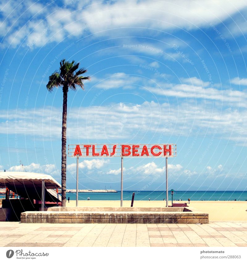 Atlas Beach Schwimmen & Baden Ferien & Urlaub & Reisen Tourismus Freiheit Sommer Sommerurlaub Sonne Sonnenbad Strand Meer Insel Luft Himmel Wolken Sonnenlicht