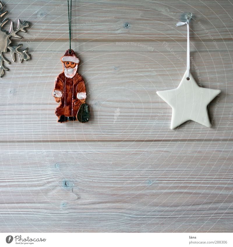 Hüttenzauber Häusliches Leben Wohnung Feste & Feiern Weihnachten & Advent Vorfreude Stern (Symbol) Weihnachtsmann Schneekristall Holzwand Wandtäfelung