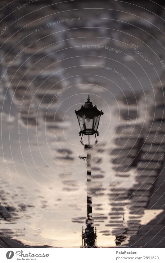 #A# when sun goes down Kunst ästhetisch Laterne Straßenbeleuchtung Lampion Laternenpfahl Dresden Sachsen Reflexion & Spiegelung Pfütze Farbfoto Gedeckte Farben