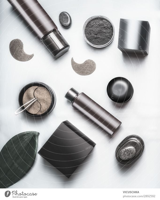 Schwarze und braune Kosmetikprodukte kaufen Design schön Hintergrundbild Blog Verpackung schwarz Nachfrage Ladengeschäft Prüfung & Examen Hautpflege modern