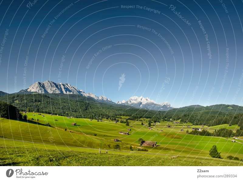 Walgau Ferien & Urlaub & Reisen Sommer Berge u. Gebirge wandern Umwelt Natur Landschaft Wolkenloser Himmel Schönes Wetter Wiese Alpen nachhaltig natürlich