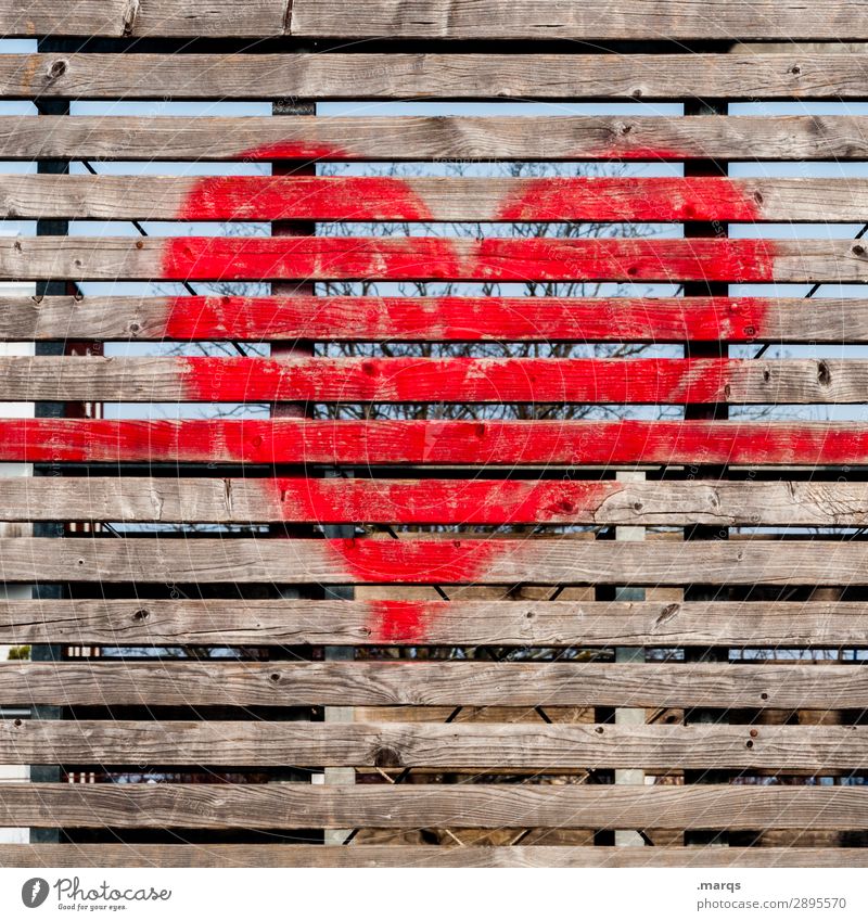 Herz Mauer Wand Holzwand Graffiti einfach Liebe Verliebtheit Romantik Farbfoto Außenaufnahme Strukturen & Formen Menschenleer Textfreiraum unten