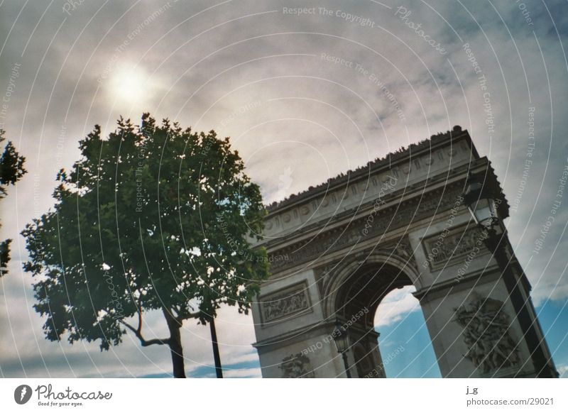 Triumphbogen Frankreich Paris Wahrzeichen Ferien & Urlaub & Reisen Wolken Architektur Bogen triumpf Tor
