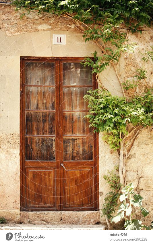 Seitentür Valldemossa. Kunst ästhetisch Eingang Eingangstür Spanien Mallorca verschlafen Dorf Tür Holztür mediterran verborgen südländisch Nostalgie historisch