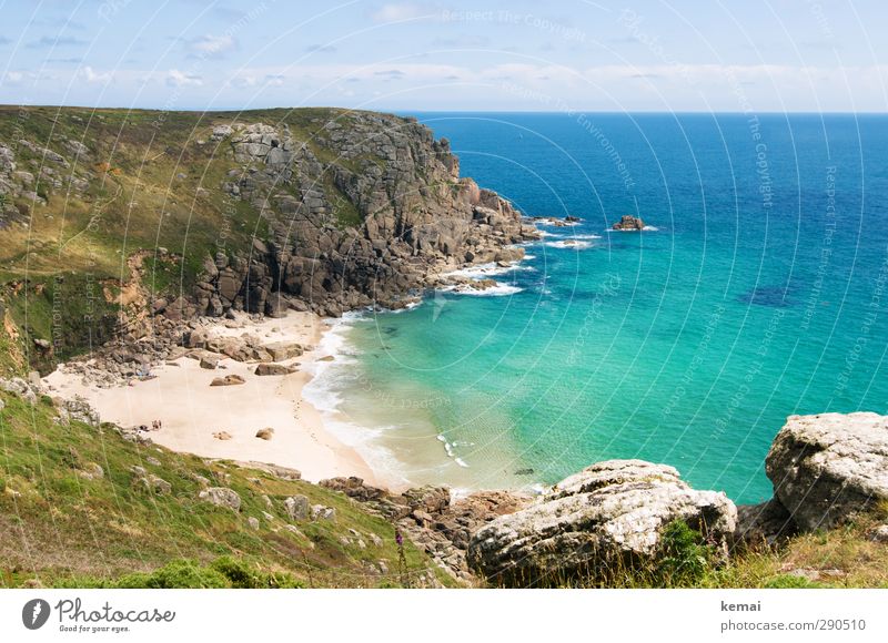 Visit Cornwall! Ferien & Urlaub & Reisen Tourismus Sommerurlaub Umwelt Natur Landschaft Pflanze Himmel Wolken Sonnenlicht Schönes Wetter Moos Hügel Wellen Küste