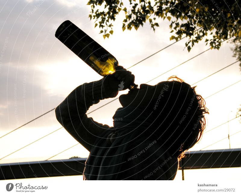 Weinsäuferin! trinken Alkohol Spirituosen Flasche Mensch Junge Frau Jugendliche Erwachsene 1 18-30 Jahre bedrohlich Laster Scham Verzweiflung Alkoholsucht