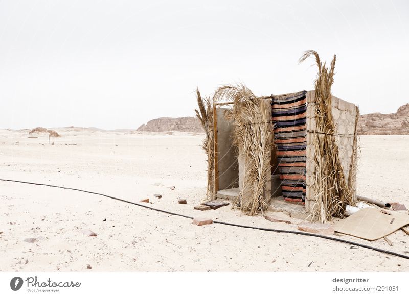 Ort der Stille Wärme Dürre Felsen Berge u. Gebirge Wüste Ägypten Sinai-Berg Sinai-Halbinsel Asien Hütte Gebäude Toilette Sand Armut einfach Abenteuer Einsamkeit