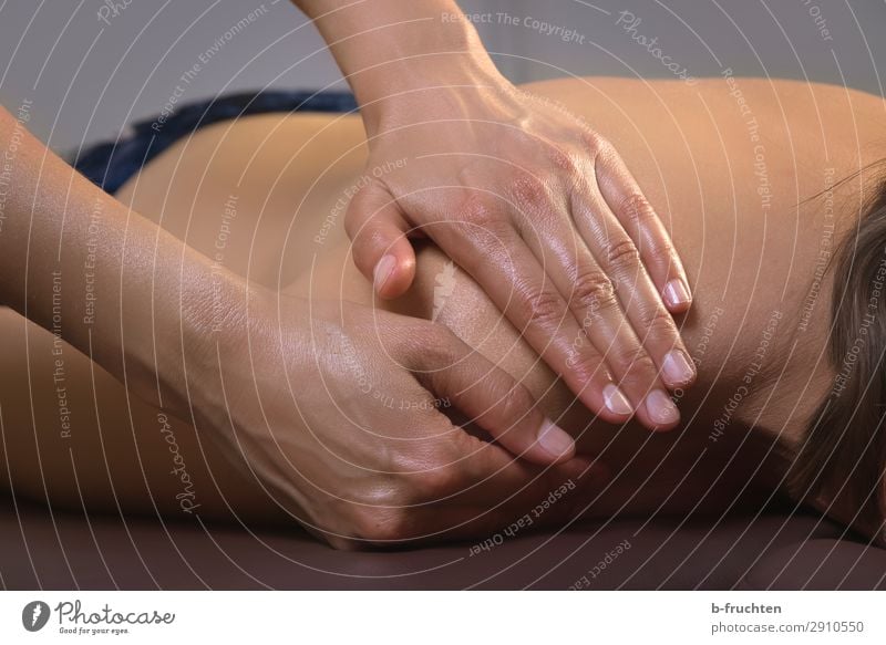 Massage schön Körper Haut Gesundheit Gesundheitswesen Behandlung Wellness harmonisch Wohlgefühl Sinnesorgane Erholung ruhig Spa Frau Erwachsene Rücken Hand