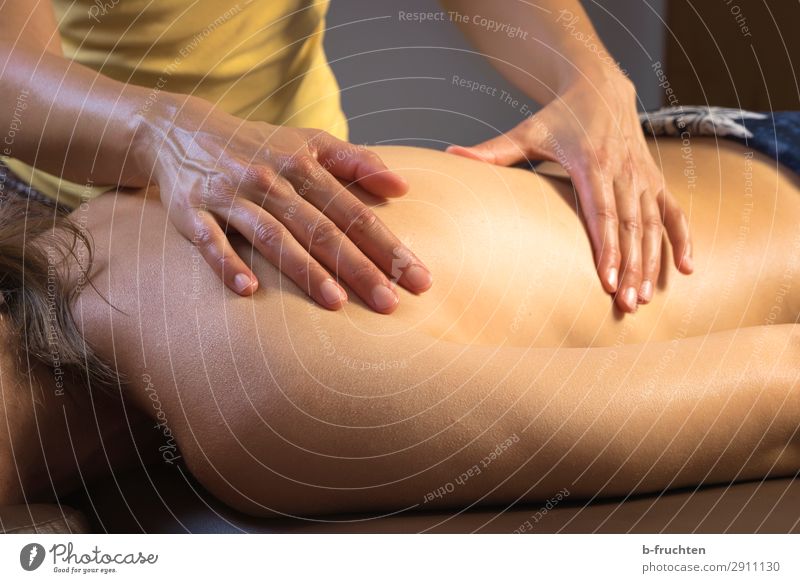 Rückenmassage Gesundheit Gesundheitswesen Behandlung Wellness harmonisch Wohlgefühl Zufriedenheit Erholung ruhig Kur Spa Massage Frau Erwachsene Finger berühren