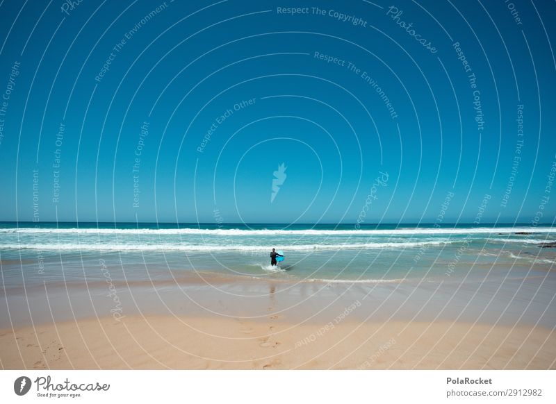 #A# los geht's Kunst Kunstwerk ästhetisch Surfen Surfer Surfbrett Surfschule Meer Wellen Fuerteventura blau Sommer Sommerurlaub Farbfoto mehrfarbig