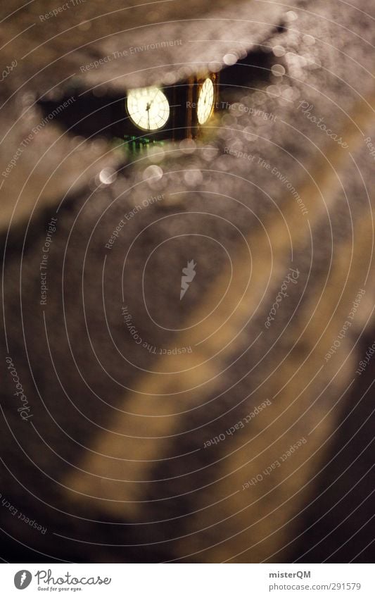 Little Big. Kunst ästhetisch London Wahrzeichen Sehenswürdigkeit Big Ben Uhr Glockenturm Straßenbelag Straßenrand Reflexion & Spiegelung Surrealismus Fernweh