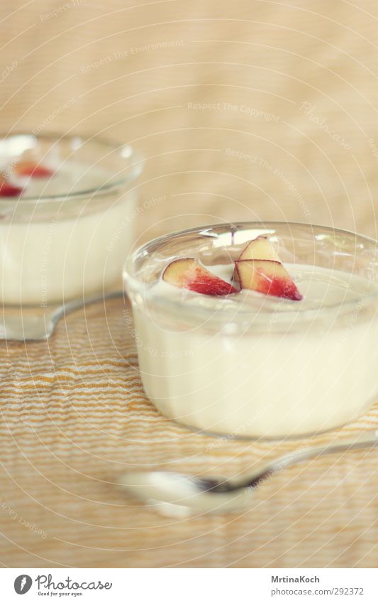 joghurt. Lebensmittel Joghurt Milcherzeugnisse Frucht Dessert Süßwaren Nektarine Ernährung Essen Vegetarische Ernährung Diät Slowfood Geschirr