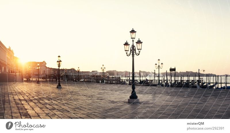 Zum Frühstück in Italien. Kunst ästhetisch Kunstwerk Sonnenaufgang Laterne Venedig Veneto Reisefotografie Reiseführer Fernweh Wärme friedlich Idylle Promenade