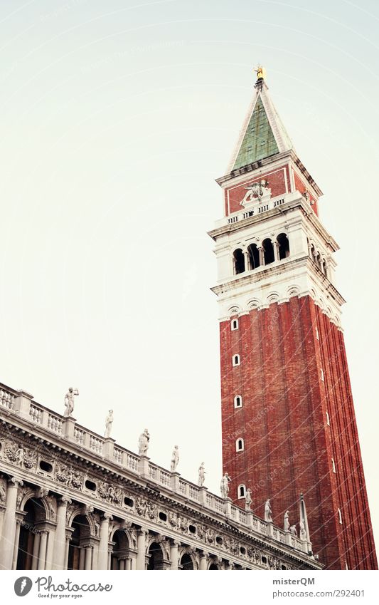 The Bigger One. Kunst ästhetisch Bauwerk Turm San Marco Basilica Campanile San Marco Backstein ziegelrot Ziegelbauweise Venedig Italien Reisefotografie