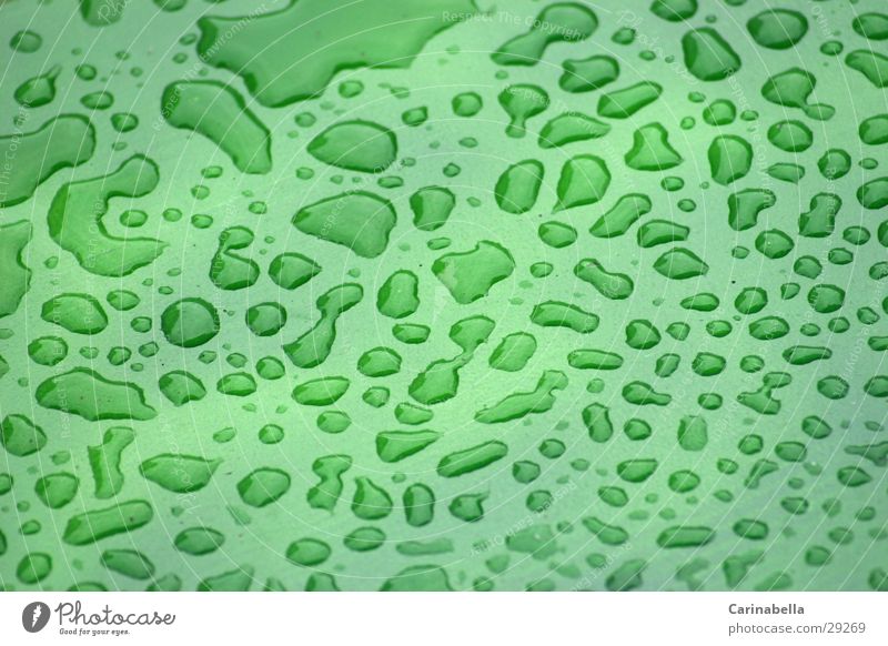 Nasser Tisch grün nass Regen obskur Wassertropfen. Pfützen