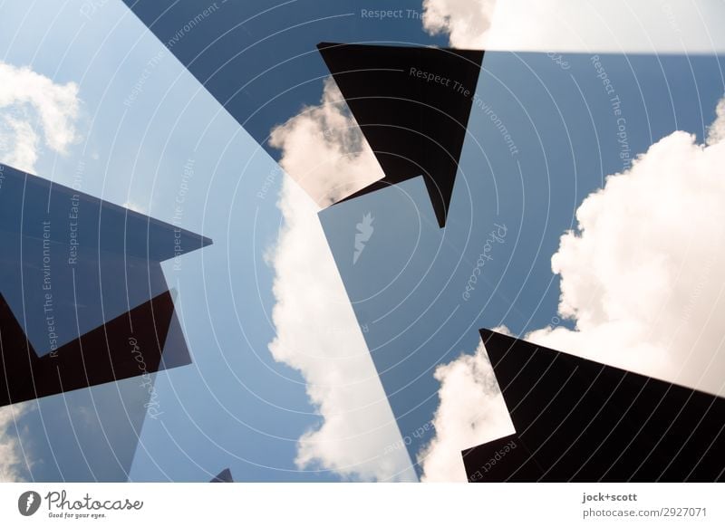 Geometrie in den Wolken Kunst Himmel Schönes Wetter Pfeil Strukturen & Formen außergewöhnlich eckig fantastisch oben Design Surrealismus Irritation Illusion