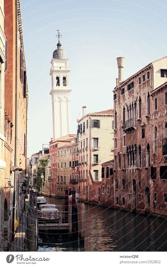 classic. Kunst ästhetisch Venedig Italien Gasse Kanal untergehen Turm historisch Berühmte Bauten Sehenswürdigkeit Reisefotografie Städtereise schmal eng