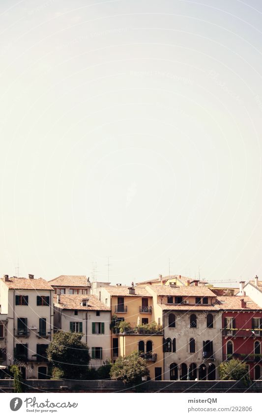Veronas Haus. Kunst ästhetisch mediterran Häuserzeile Fassade verträumt Italien historisch alt Farbfoto Gedeckte Farben Außenaufnahme Detailaufnahme Experiment