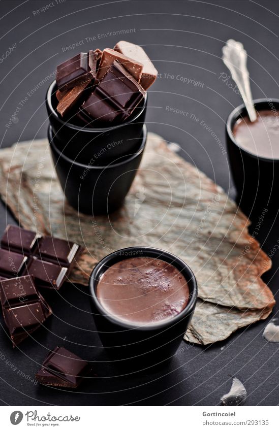 Heiße Schokolade Lebensmittel Süßwaren Ernährung Kaffeetrinken Getränk Heißgetränk Kakao Becher heiß lecker süß braun schwarz Schokoladenbruch schokobraun