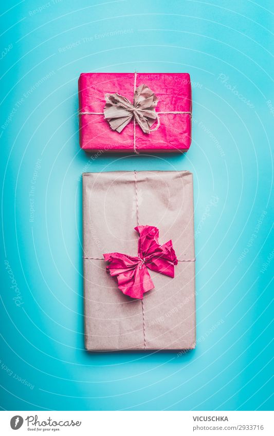 Geschenkboxen auf blauem Hintergrund kaufen Design Freude Valentinstag Muttertag Geburtstag Dekoration & Verzierung Schleife Liebe rosa türkis Hintergrundbild