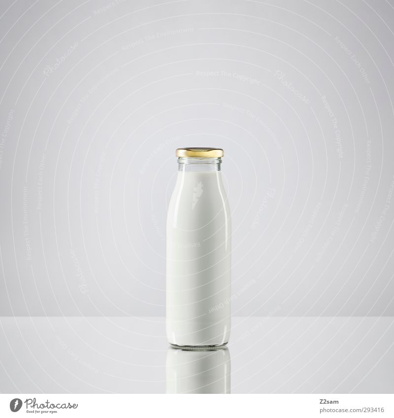 Milk Lebensmittel Käse Joghurt Milcherzeugnisse Flasche ästhetisch einfach Flüssigkeit frisch Gesundheit hell Sauberkeit weiß Design Ordnung rein Symmetrie