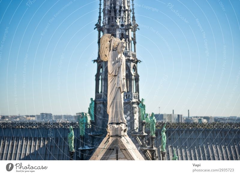 Statuen auf dem Dach der Notre-Dame de Paris Ferien & Urlaub & Reisen Tourismus Ausflug Sightseeing Städtereise Dekoration & Verzierung Kunst Museum Kunstwerk