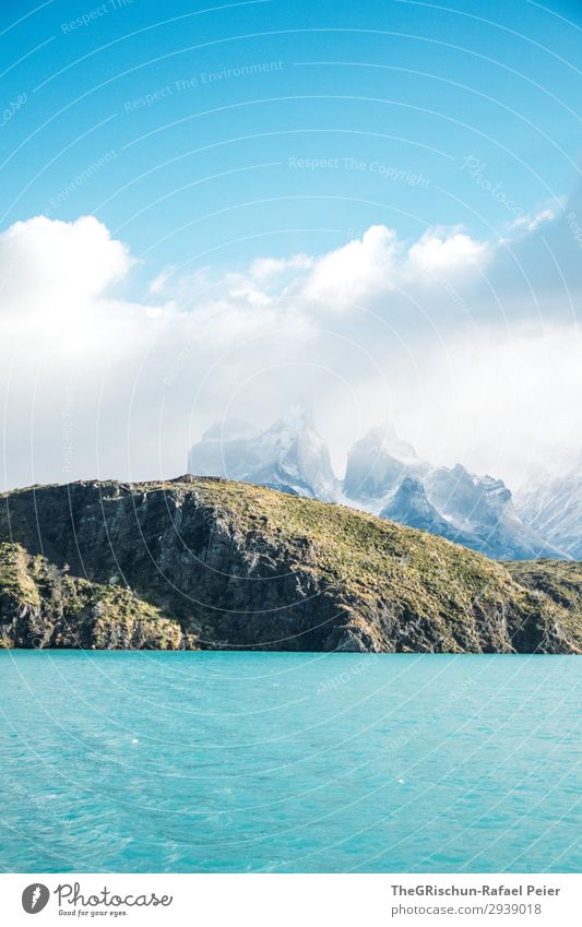 See im Torres del Paine Nationalpark Umwelt Natur Landschaft türkis weiß Torres del Paine NP Wasser Berge u. Gebirge Wolken wandern Bootsfahrt Chile Südamerika