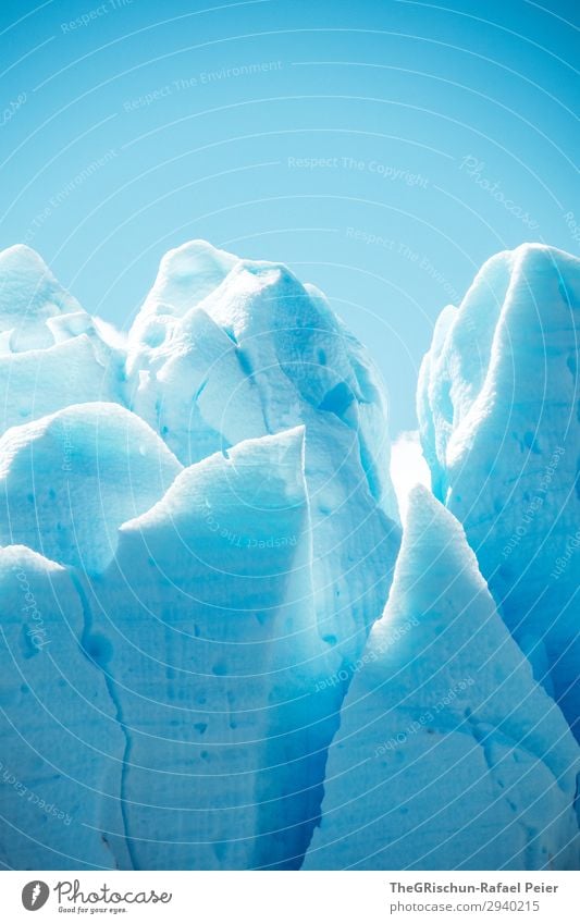 Eisberg Umwelt Natur blau türkis weiß Schnee Strukturen & Formen Riss brechen Gletscher Perito Moreno Gletscher Sonnenlicht Schatten Silhouette Patagonien