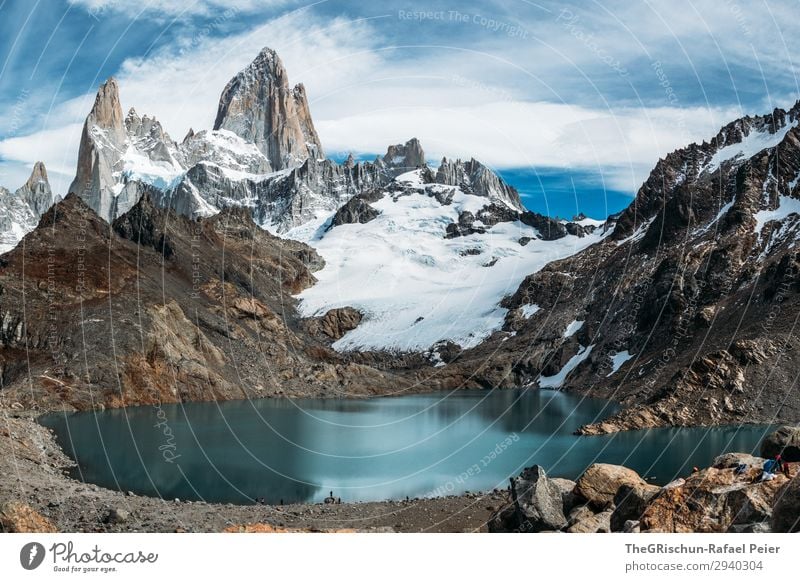Fitz Roy - Laguna de los tres Natur Landschaft blau türkis weiß Wasser Stein Berge u. Gebirge Argentinien Patagonien wandern Gletscher Klettern geschätzt