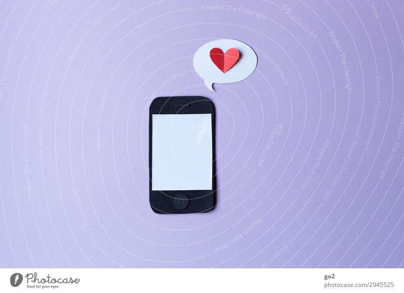 Digital Love Basteln Telekommunikation Handy PDA Technik & Technologie Unterhaltungselektronik Informationstechnologie Internet Papier Zeichen Herz Sprechblase