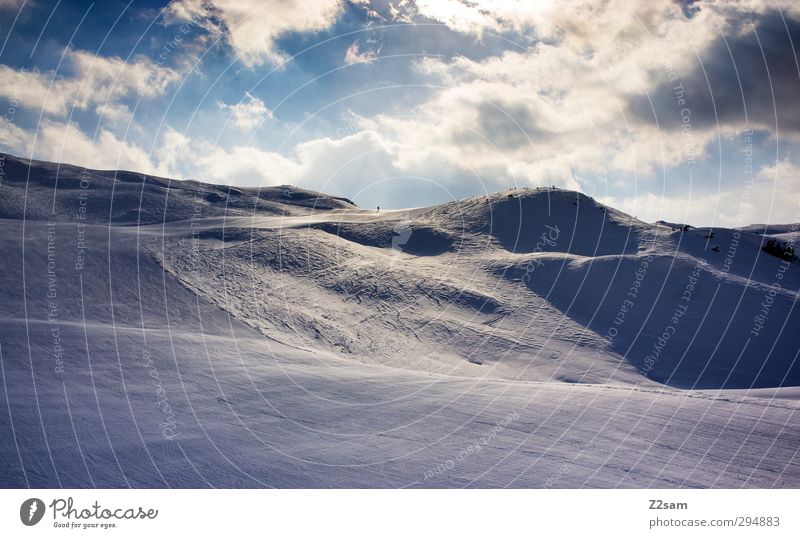 licht und schatten Ferien & Urlaub & Reisen Wintersport Skifahren Natur Landschaft Schnee Hügel Alpen Berge u. Gebirge ästhetisch dunkel Erholung