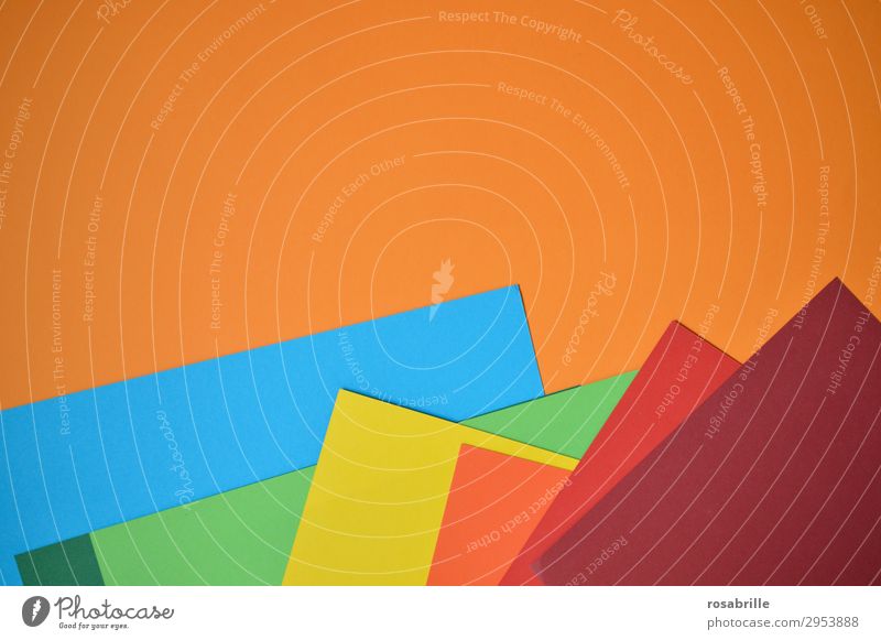 Farbkarton in Regenbogenfarben | Farbkombination Papier Karton bunt regenbogenfarben Hintergrund Fläche abstrakt neutral Kreativität kreativ leer Farbtöne