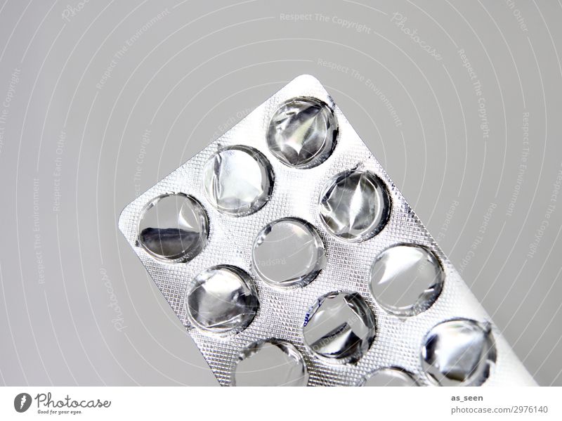 Pillenpackung Gesundheit Gesundheitswesen Behandlung Krankheit Rauschmittel Medikament Arzt Verpackung Kunststoffverpackung Blister glänzend authentisch rund