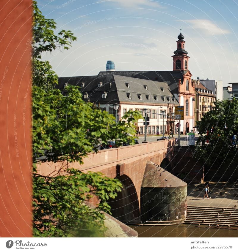 Brücken schlagen! Lifestyle Ferien & Urlaub & Reisen Tourismus Ausflug Sightseeing Städtereise Sommer Schönes Wetter Fluss Main Frankfurt am Main Deutschland