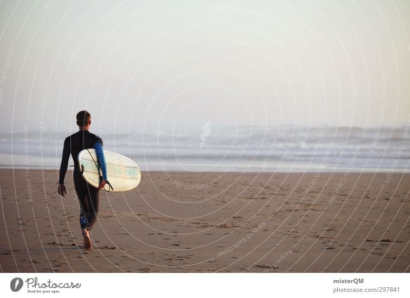 surfday. Lifestyle Stil Kunst ästhetisch Zufriedenheit Vorfreude Surfen Surfer Surfbrett Surfschule Freiheit Extremsport maskulin Mann Horizont Ferne